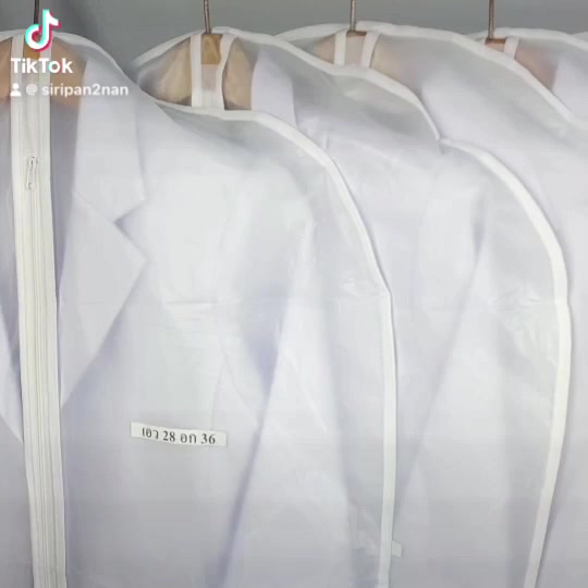 ชุดปกติขาวหญิง ผ้าวาเลนติโนขาวโอโม่ ไม่ร้อน ไม่ยับ ใส่สบาย พร้อมซับใน ไซส์ 2S-10XL มุมมองที่ 2