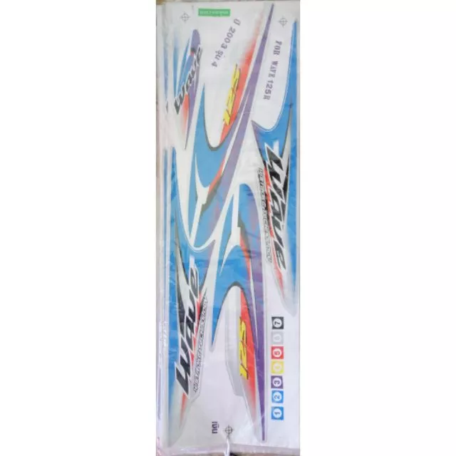 สติ๊กเกอร์แต่งเวฟ125R สีเงิน น้ำเงิน แดง ดำ เขียว