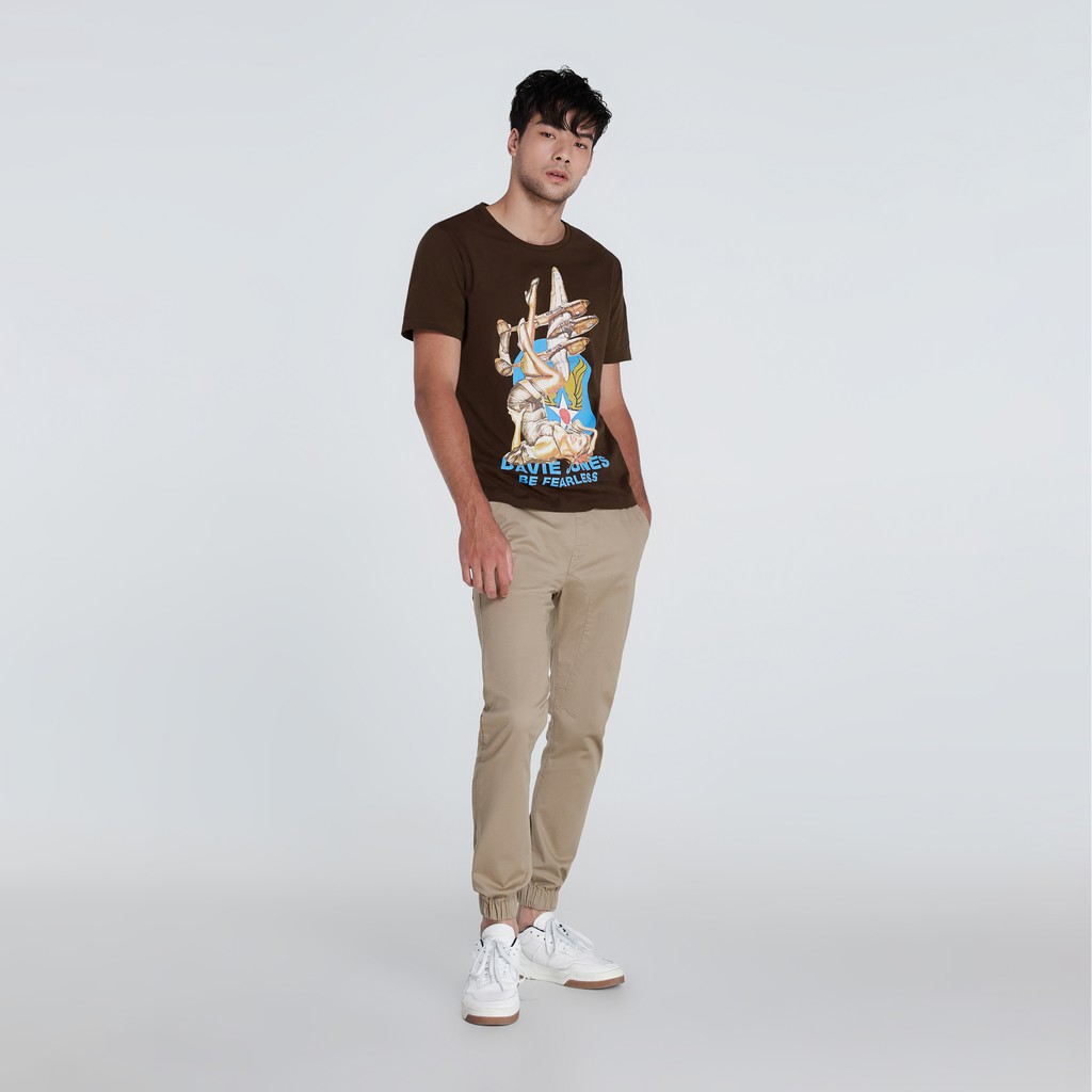 เสื้อยืดใหม่-2022davie-jones-เสื้อยืดพิมพ์ลาย-สีน้ำตาล-graphic-print-t-shirt-in-brown-tb0071brl-xl-xxl-3xl