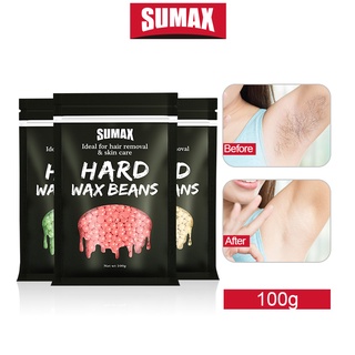 สินค้า SUMAX เม็ดแว็กซ์ขน กำจัดขน 100g Hard wax bean แถมฟรีไม้ปาดแว็กซ์ แว็กซ์ร้อน เม็ดกำจัดขน มีหลากหลายกลิ่น