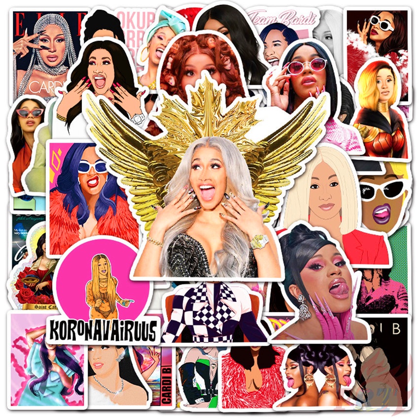 Cardi B Rapper Singer สติ๊กเกอร์ 50Pcs/Set DIY Luggage Laptop