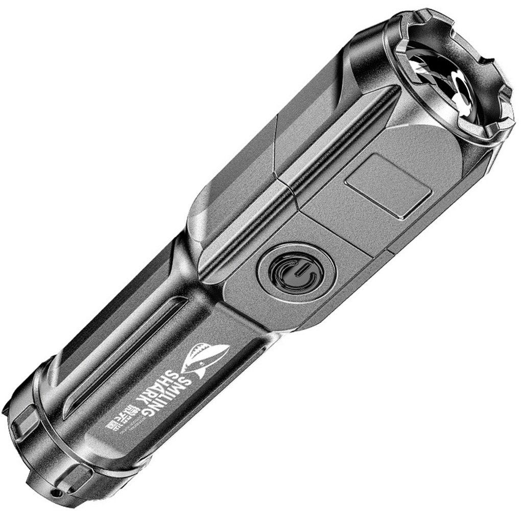 biho-flashlight-high-brightness-focusing-flashlight-waterproof-usb-charging-torch-waterproof-plastic-torch
