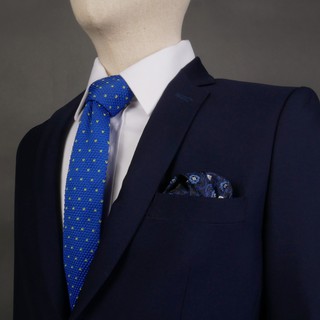 เซ็ทเนคไทถัก+ ผ้าเช็ดหน้าสูท-Knitted tie+ pocket square