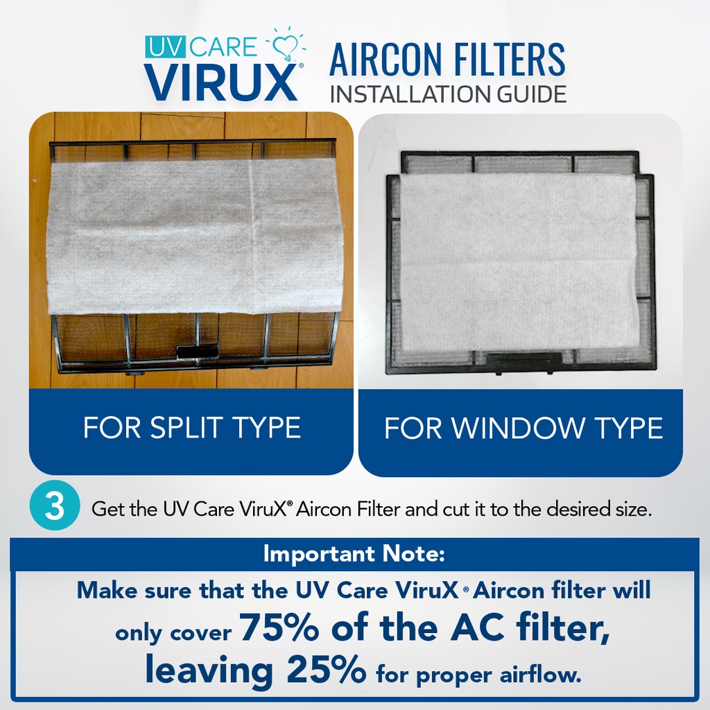 uv-care-virux-aircon-filter-แผ่นกรองอากาศที่ฆ่าเชื้อโรคได้