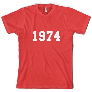 [S-5XL] 1974 เสื้อยืดแขนสั้น คอกลม พิมพ์ลาย College Style 40th Birthday Present 10 สี สําหรับผู้ชาย