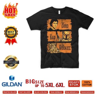 Chonghaijia Xs-4Xl-5Xl-6Xl เสื้อยืดแขนสั้นพิมพ์ลาย The Good Bad And The Ugly Wookiee Han Solo Boba Fett สําหรับผู้ชาย