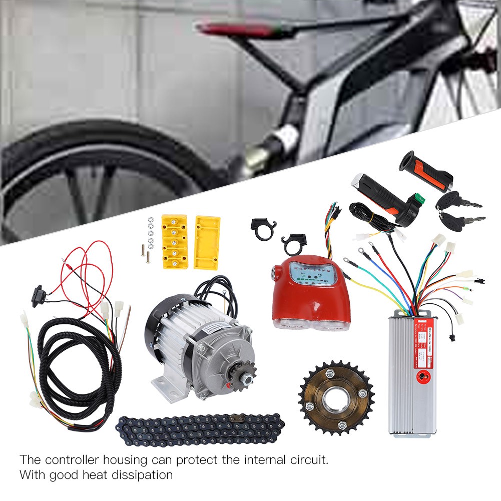 ภาพหน้าปกสินค้าชุดคิทจักรยานไฟฟ้าชุดอุปกรณ์มอเตอร์ Diy 48V Dc 800W ชุดแปลงจักรยานเป็นจักรยานไฟฟ้า