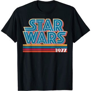 เสื้อยืดโอเวอร์ไซส์เสื้อยืด พิมพ์ลายกราฟฟิคโลโก้ Star Wars Super Retro 1977S-3XL