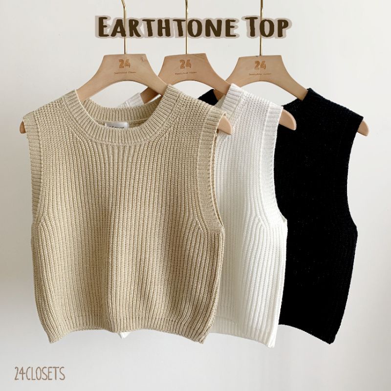 tw20-earthtone-top-เสื้อกล้ามไหมพรมถัก-เสื้อกล้ามผู้หญิง-เสื้อแขนกุด-เสื้อสีเอิร์ธโทน-มีสีให้เลือก