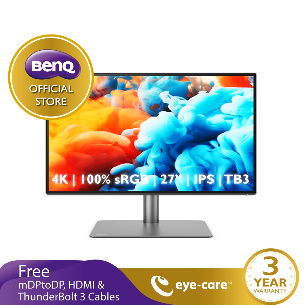 benq-pd2725u-27นิ้ว-4k-100-srgb-thunderbolt-3-graphic-design-monitor-จอคอมงานกราฟฟิค-จอมอนิเตอร์-4k-27นิ้ว