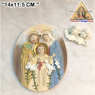 รูปปั้น แขวนผนัง ครอบครัวศักดิ์สิทธิ์ "Holy Family" พระเยซู คาทอลิก คริสต์ คริสต์เตียน Catholic Jesus Statue Figurine
