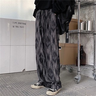พร้อมส่ง🏵 กางเกงขากว้างรุ่นเกาหลีอินย้อนยุคมัดย้อมตรงกางเกงหลวม ๆ กางเกงลำลองสำหรับผู้ชายและผู้หญิง