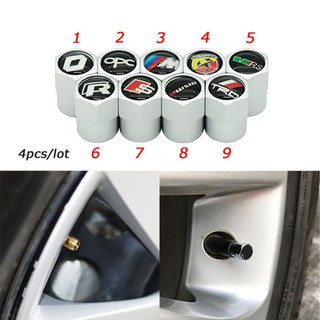 4Pcs โลโก้รถยนต์ อลูมิเนียมล้อยางล้อขอบกำเนิด Stem Air Valve Caps ยาง Cover รถบรรทุกรถบรรทุก