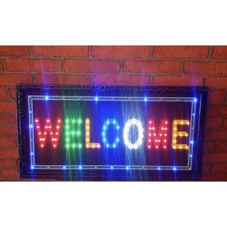 ป้ายไฟ WELCOME ขนาด50*26 ซม. อักษร ตกแต่งหน้าร้าน LED SIGN ข้อความ