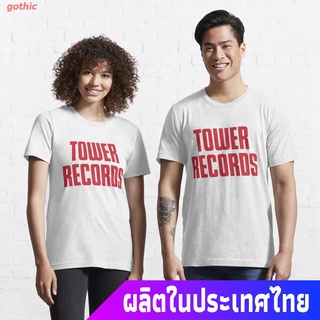 เสื้อยืดผู้ชายและผู้หญิง TOWER RECORDS TSHIRT - Defunct Record Store Logo Essential T-Shirt Popular T-shirts