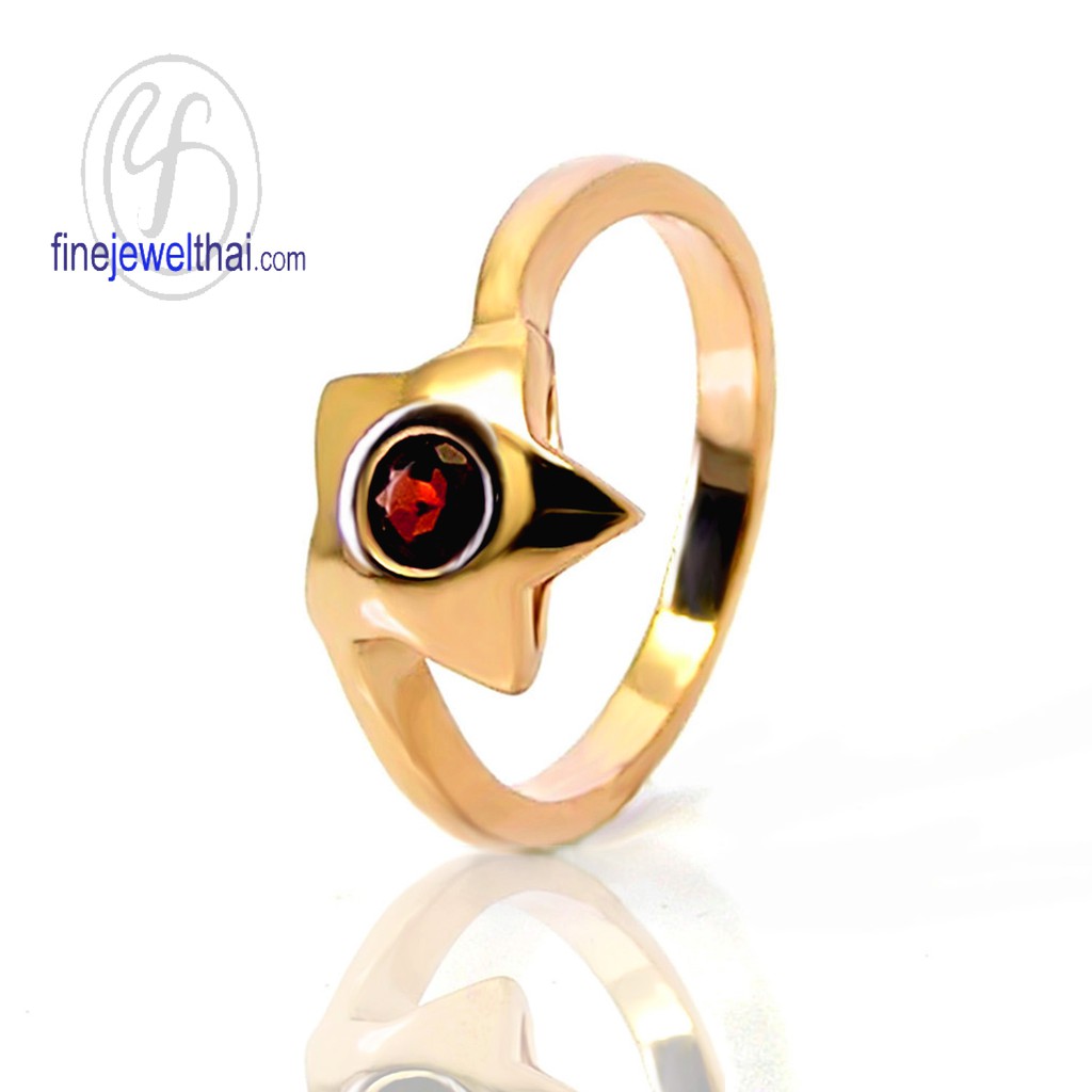 finejewelthai-แหวนโกเมน-พลอยแท้-โกเมน-พลอยประจำเดือนเกิด-garnet-silver-ring-birthstone-r1032gm