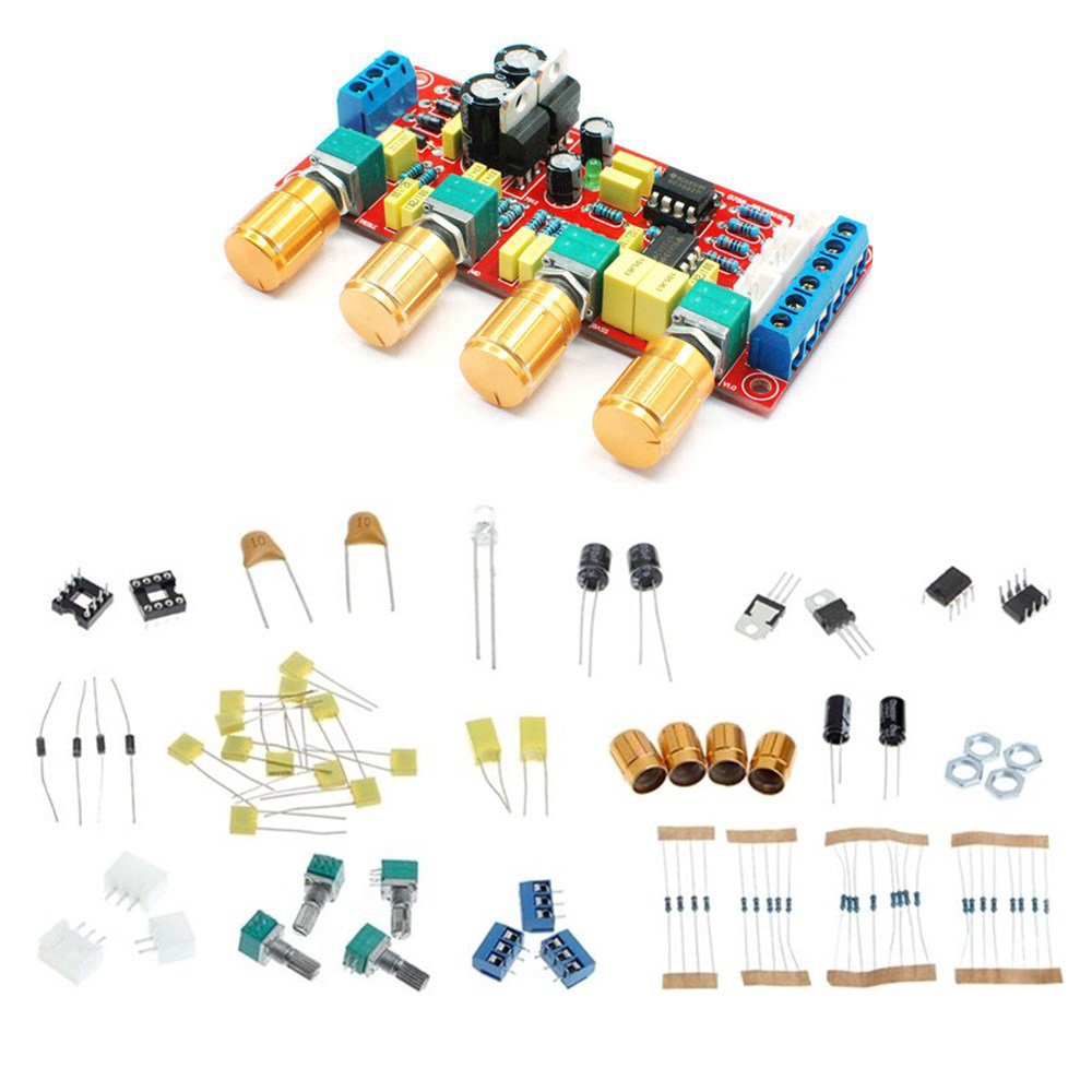 NE5532 Preamp Pre-amplifier Tone Board DIY Kits Treble Alto Bass Volume ...