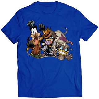 เสื้อยืดผ้าฝ้ายพิมพ์ลาย เสื้อยืดคอกลมเสื้อยืด ลาย Kingdom Hearts Halloween Premium Unisex (เวคเตอร์) เสื้อยืดลําลอง คุณภ