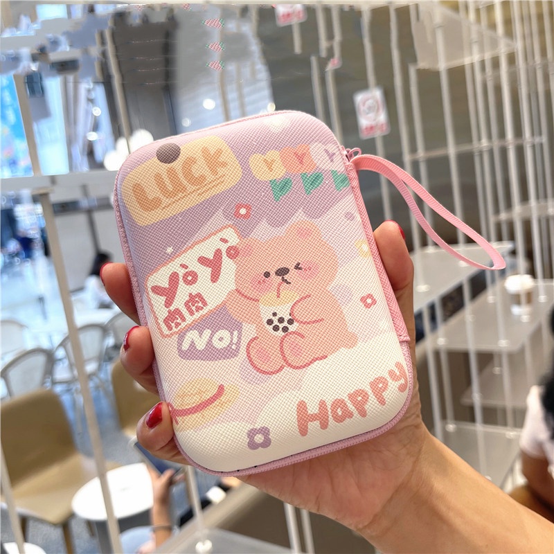 หมีน่ารักปลั๊กป้องกัน-power-bank-กระเป๋าจัดระเบียบสายข้อมูลชุดหูฟังกล่องเก็บกระเป๋ามัลติฟังก์ชั่นดิจิตอลแบบพกพา