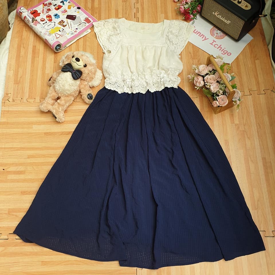 pattern-maxi-เดรส-อก-38-นิ้ว-แบรนด์-ญี่ปุ่นมือสอง