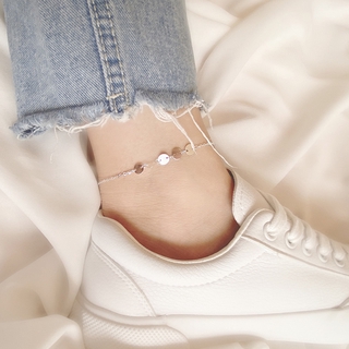 สินค้า สร้อยข้อเท้าเงิน Simple Sequins Anklet Chain Fashion Silver Round Ankle Anklets Women Foot Jewelry Barefoot