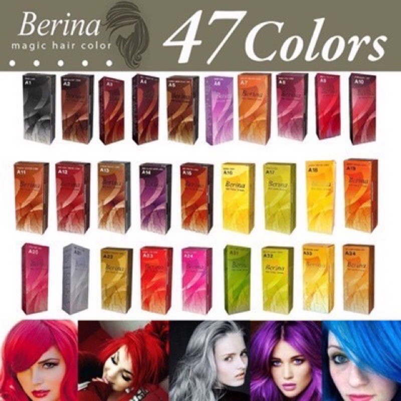 รูปภาพของA1-A20 Berina Hair Color เบอรีน่า สีย้อมผม สีผมเบอริน่า 47เฉดสี เปล่งประกาย ติดทนนานลองเช็คราคา