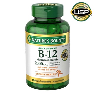 Natures Bounty Vitamin B-12 2500 mcg, 300 Quick Dissolve Tablets