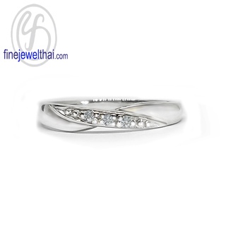 Finejewelthai แหวนอินฟินิตี้-แหวนเพชร-เพชรสังเคราะห์-แหวนเงินแท้-Infinity-Diamond-CZ-Silver-Ring-R1430cz