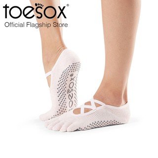 สินค้า ToeSox โทซอคส์ ถุงเท้ากันลื่นแยกนิ้วสายไขว้ รุ่น Elle ปิดนิ้วเท้า แบบสีพื้น