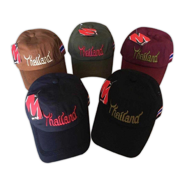 หมวกแก๊ปสีพื้น ปักลายThailand มีหลากสีให้เลือก