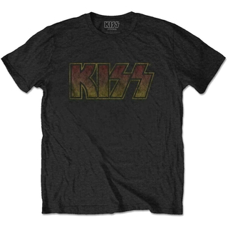 ZZH Official Kiss T Shirt Vintage Logo Black Clic Rock Metal Band Tee Gene Unisex 2i61สามารถปรับแต่งได้