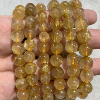 กำไลข้อมือ ไหมทอง Gold Rutilated Quartz เรียกทรัพย์ เกรด AAA+ ไหมชัด *หินแท้ หินธรรมชาติ*