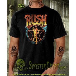 เสื้อยืด พิมพ์ลาย Rush Starman 2112 Pentagram Rock Neil Peart Getty Lee โอเวอร์ไซซ์ สําหรับผู้ชาย