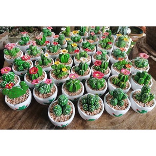 แคคตัส Cactus กระบองเพชร งานปั้นมือ handmade งานเซรามิก Ceramic จากลำปาง  สินค้าสำหรับคนรุ่นใหม่ ไม่รดน้ำไม่ต้องใส่ปุ๋ย