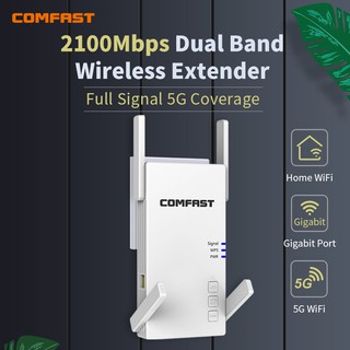 ภาพขนาดย่อของภาพหน้าปกสินค้าcomfast ย่านความถี่ 5G/2.4G 750Mbps/1200Mbps/2100Mbps dual band WIFI Repeater ย่านความถี่ 5G/2.4G จากร้าน zmmobile บน Shopee