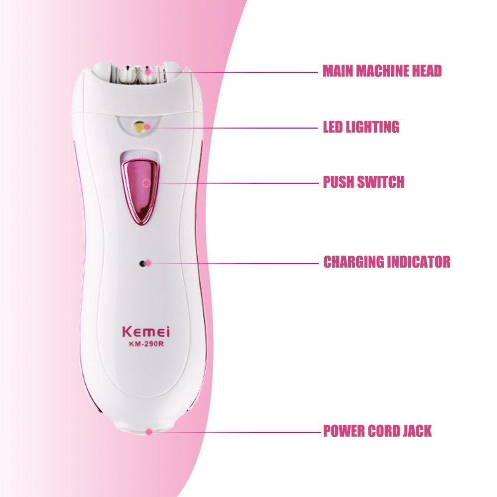 kemei-เครื่องถอนขนไฟฟ้าขนาดพกพา-ชาร์จไฟในตัว-รุ่น-km-290r