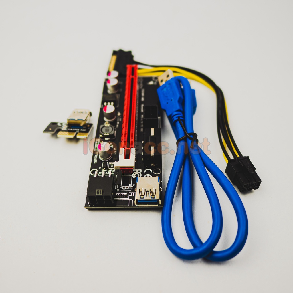 Riser Card ไรเซอร์ PCIE 1X to 16X SATA 6PIN/4Pin PCIE PCI สินค้าใหม่ ...