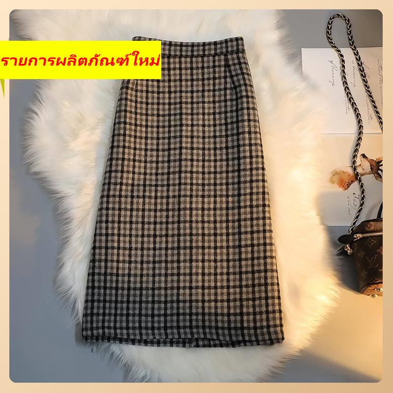 boxer-skirt-grid-autumn-ม-id-ความยาวสูง-waist-a-line-skirt