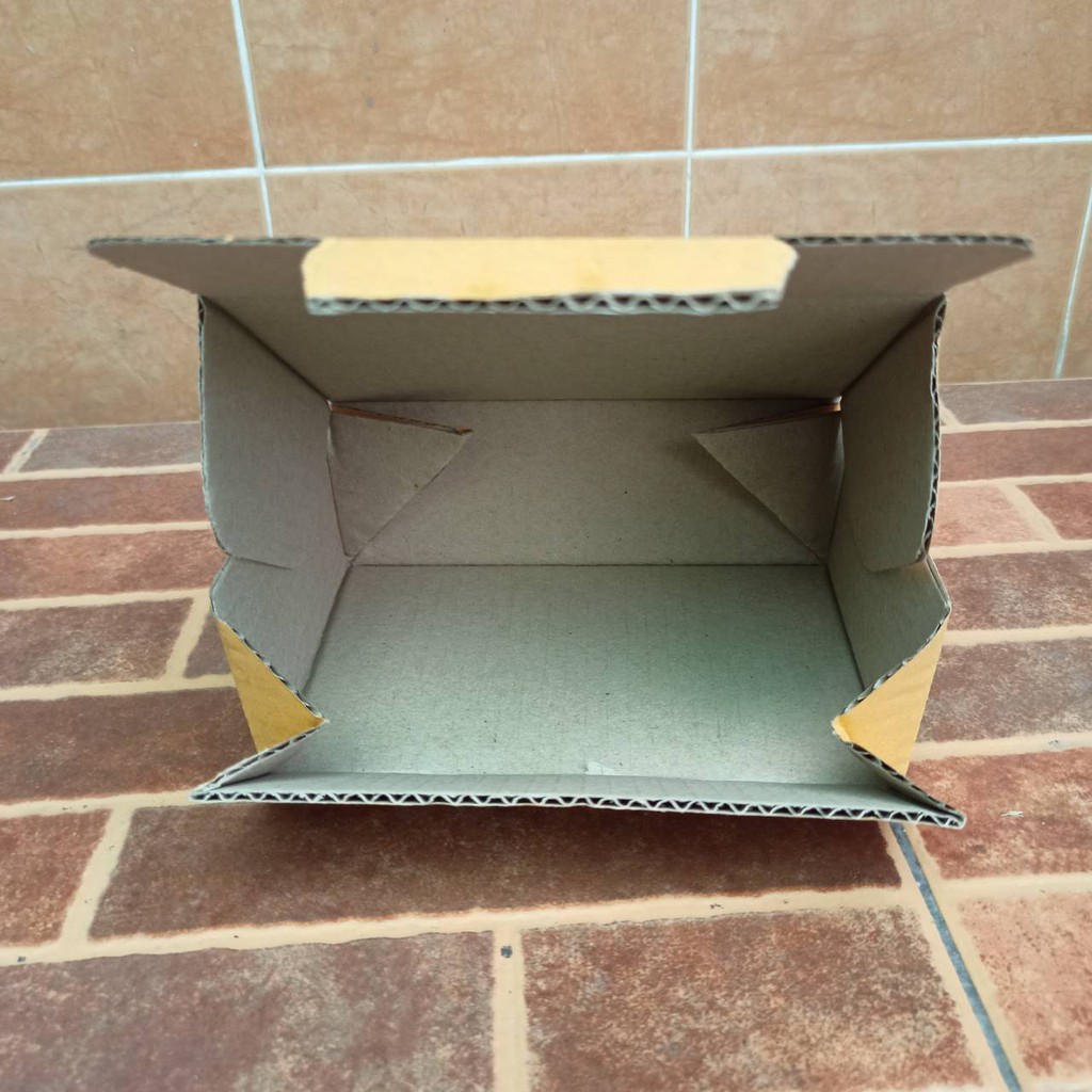 กล่องสีน้ำตาล-แพค-100ใบ-ไดคัท-ไซส์-o-กล่องพัสดุ-กล่องไปรษณีย์-ขนาด-0-11x17x6ซม-กล่องแพคของ