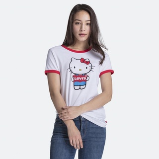 เสื้อยืดLEVIS® Hello Kitty Perfect Ringer Graphic Tee - White