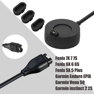 ภาพหน้าปกสินค้าGarmin Fenix 7 7X 6 6X 5 Enduro EPIX GEN 2 Venu SQ 2S 2 Plus line Forerunner 245 แท่นชาร์จ USB แท่นชาร์จพอร์ตปลั๊กฝาครอบสายเคเบิลอะแดปเตอร์ข้อมูล ที่เกี่ยวข้อง