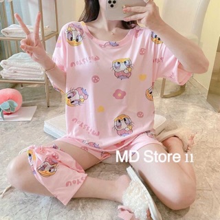 Pajamas ชุดนอนแฟชั่น ชุดนอนแขนสั้นขาสั้น ชุดนอนผ้าคอตตอน 🐥🐥