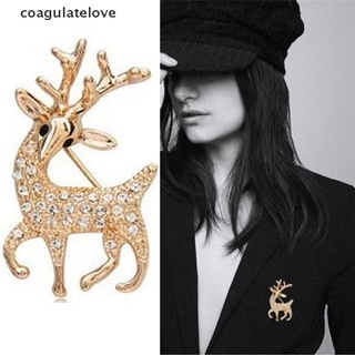 Coagulatelove เข็มกลัด รูปกวางซิก้า ประดับพลอยเทียม สวยหรู คุณภาพสูง แฟชั่นสําหรับผู้หญิง