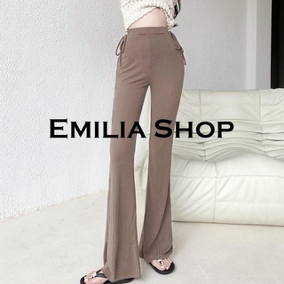 EMILIA SHOP กางเกงขายาว กางเกงเอวสูง กางเกงขายาวผู้หญิง 2022 ใหม่ ES030308