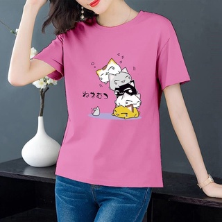 เสื้อยืดโอเวอร์ไซส์รุ่น124 NEW ลายมาใหม่ เสื้อแฟชั่นผู้หญิง แขนสั้นลายพิมน่ารักๆ สไตล์เกาหลี สวมใส่สบาย [พร้อมส่ง][เก็บเ