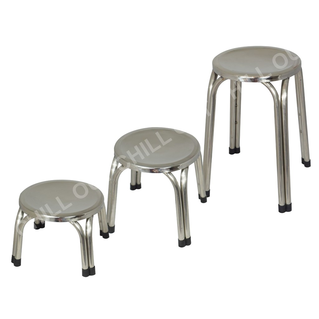 เก้าอี่แสตนเลสทรงกลมแบบ4ขา-4legs-stainless-steel-chair