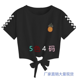 ผ้าฝ้ายและผ้าลินินใหม่หลวมแขนเสื้อเสื้อยืดผู้หญิงขนาดใหญ่ผูกโบว์ด้านบนเสื้อยืดผู้หญิง