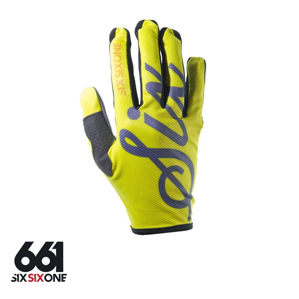 ถุงมือจักรยาน-661-youth-comp-glove-yellow-script