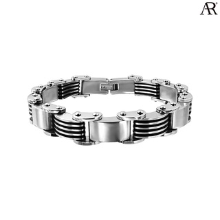 ANGELINO RUFOLO Bracelet ดีไซน์ Five Stacks สร้อยข้อมือผู้ชาย Stainless Steel 316L(สแตนเลสสตีล)คุณภาพเยี่ยม สีเงิน