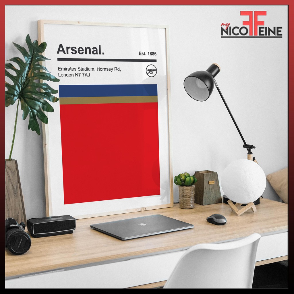 [โปสเตอร์เท่านั้น] Arsenal The Gunner สไตล์ย้อนยุค EPL Pantone มินิมอล ...